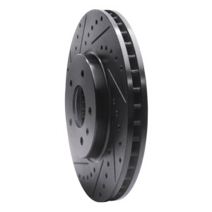 Cadillac STS Brake Rotor (1) - Front Left - R1 Concepts - Drilled & Slotted - Black - `09-`11